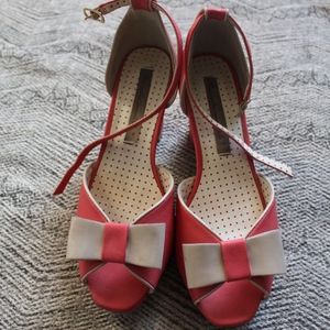 Retro Betty Peach BAIT Bow Shoes